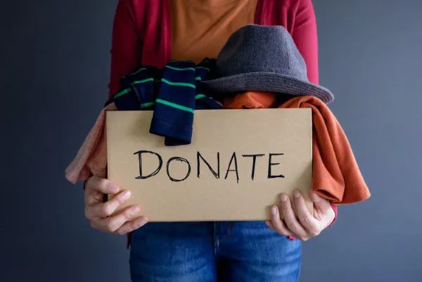 Woman ready to donate clothes